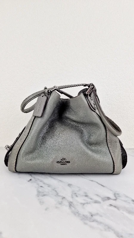 Coach Borough bags with a contrast - stitched handle for a unique lookCoach Edie 31 Shoulder Bag in Grey Pebble Leather - Handbag Coach 57125